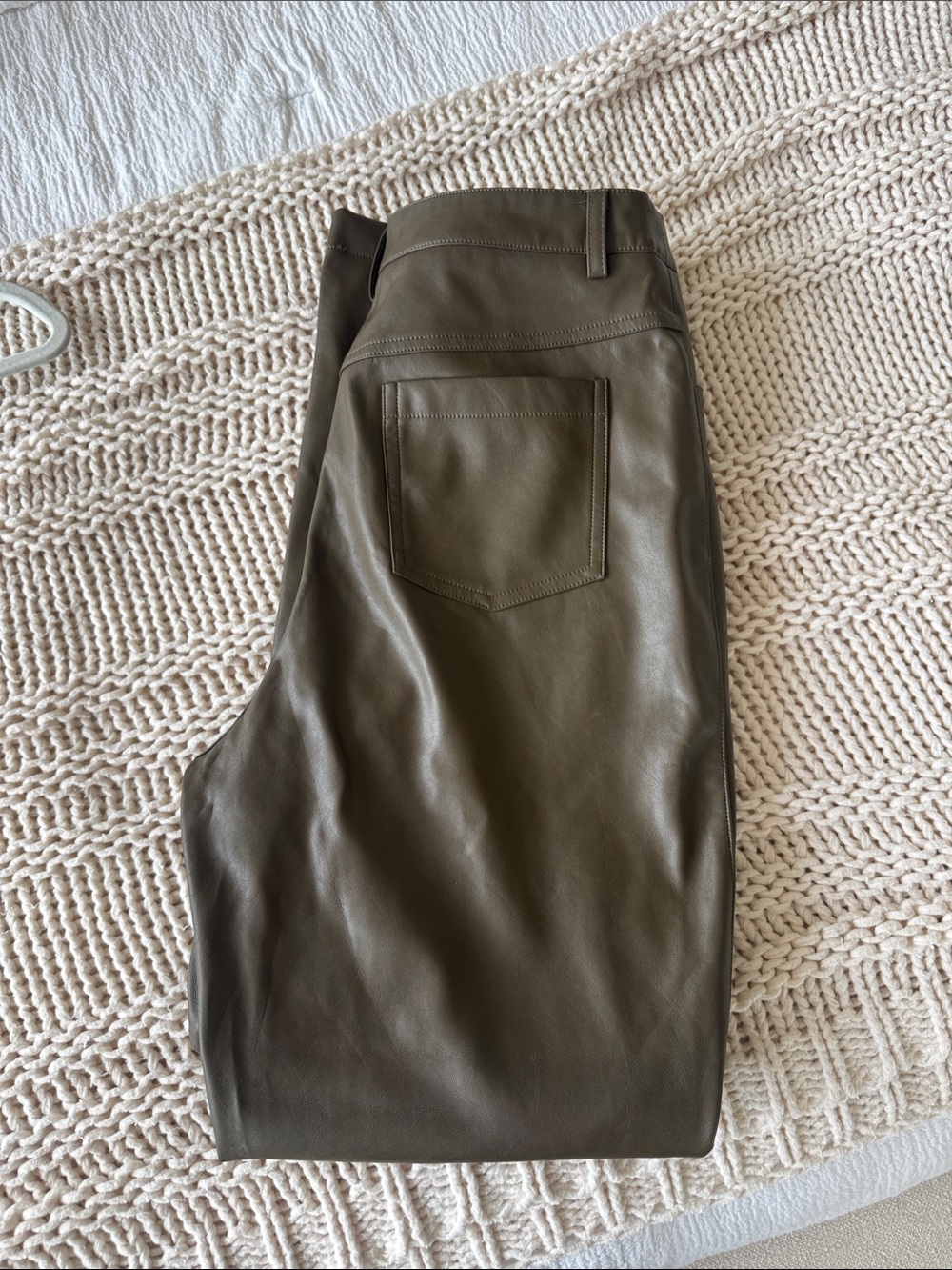 Lucy Paris Olive Green Faux Leather Pants
